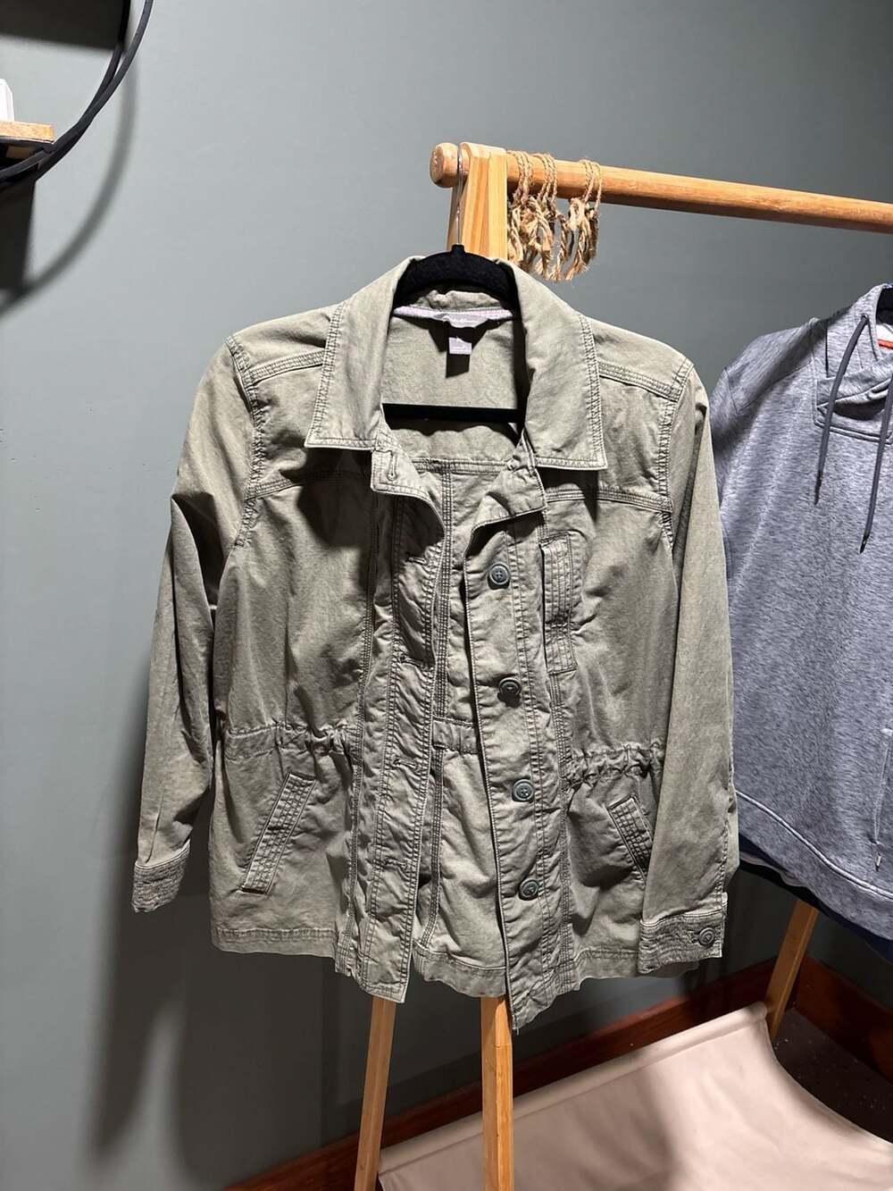 Eddie Bauer Women's Petite Large Olive Green Utility Field Jacket